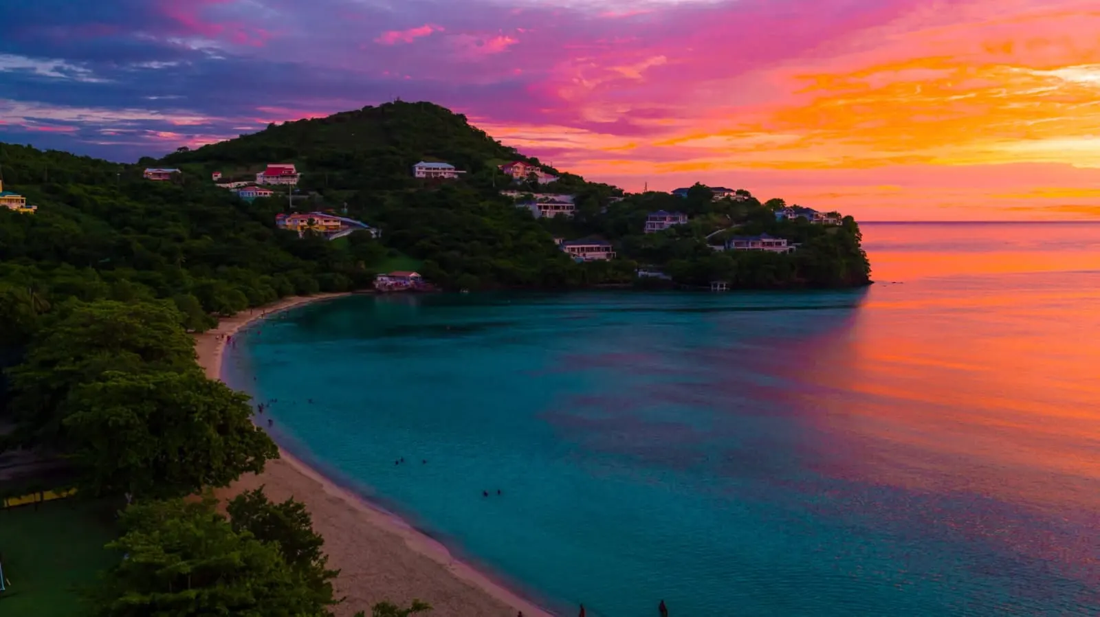Bay at Pink Sunset
